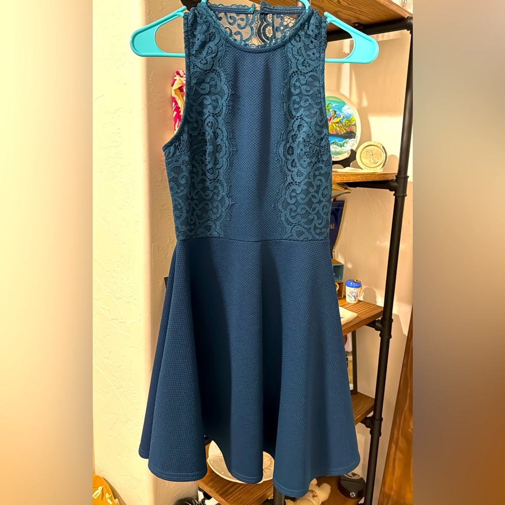 Francesca’s dress size xs blue green